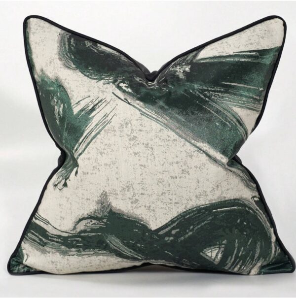 Funda Cojín Verde Jacquard moderna - Imagen 5