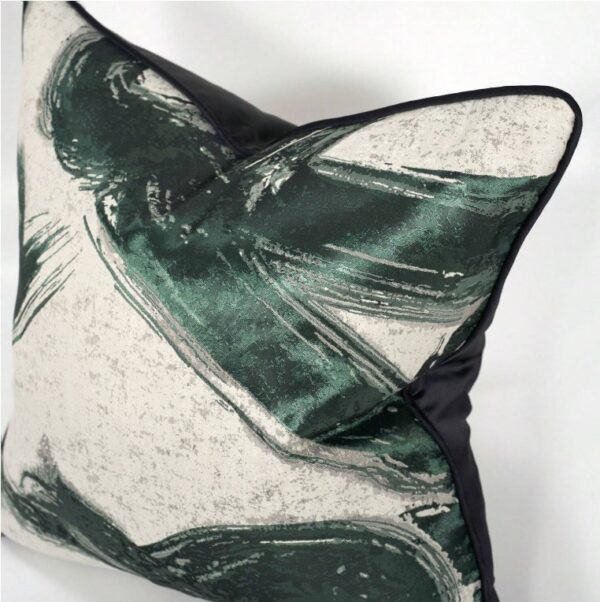 Funda Cojín Verde Jacquard moderna