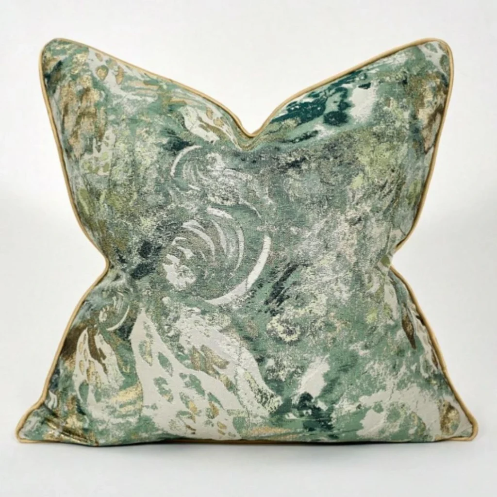 funda cojín verde menta jacquard y dorado (3)